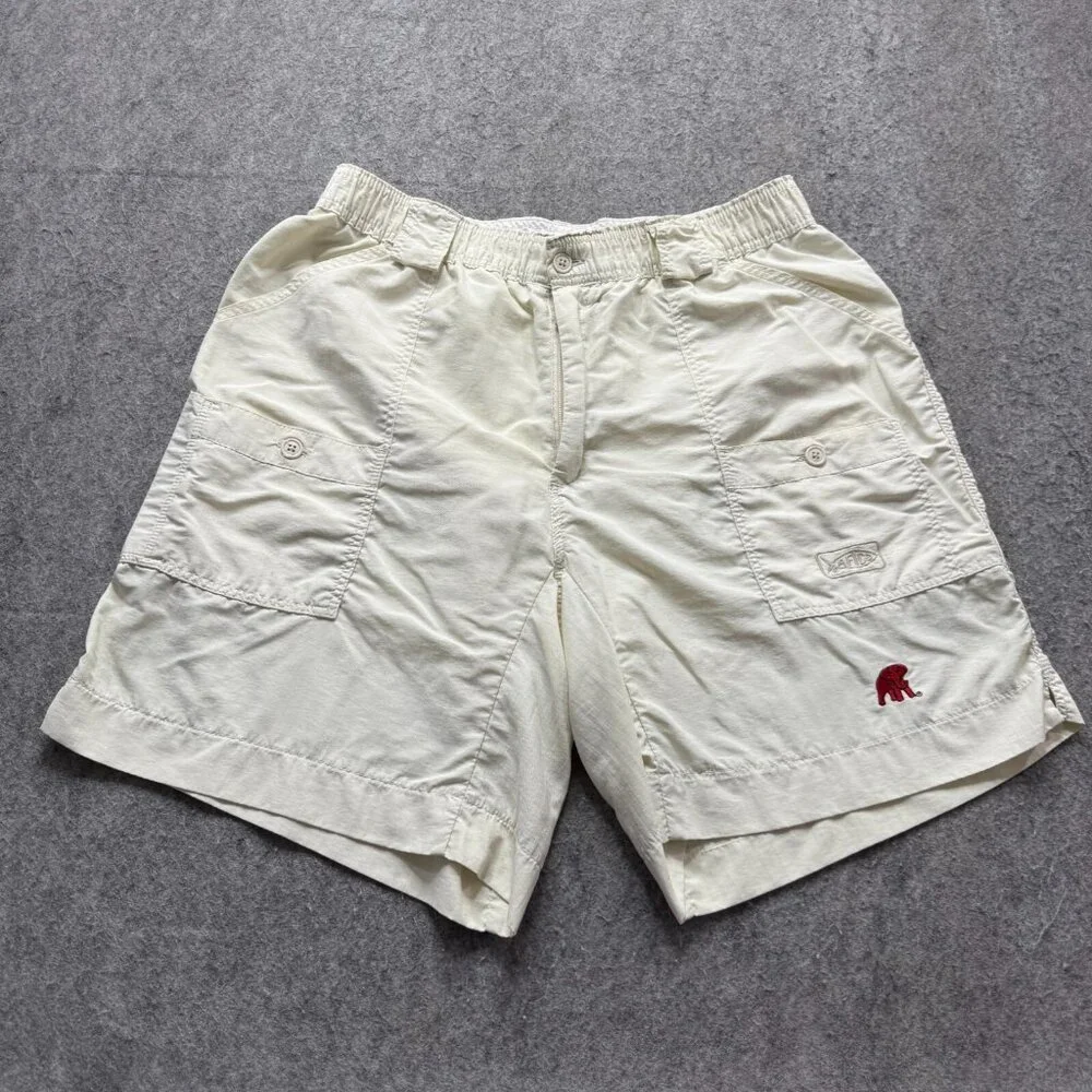AFTCO Shorts Men 30 Beige Nylon Cargo Alabama Crimson Tide 8"